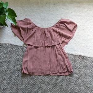 mauve off the shoulder top